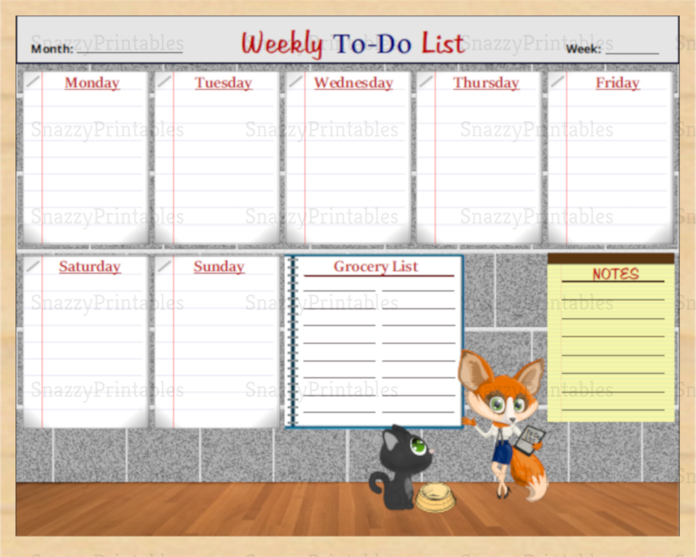 Weekly To-Do List Printable - Instant Download PDF