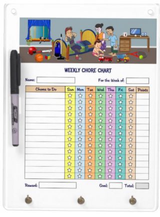 Kids Weekly Chore Chart - Dry Erase Board