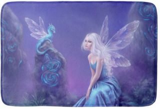 Luminescent Fairy & Dragon Art Bathroom Mat