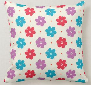 Flower Pattern Throw Pillow