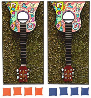 Colorful Guitar Corn Hole Game
