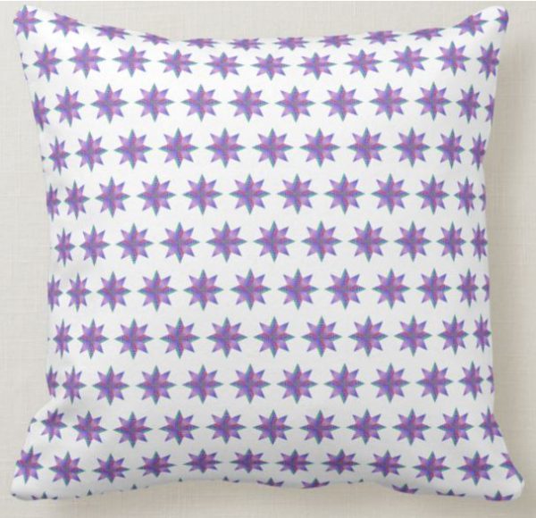 Purple Stars Throw Pillow